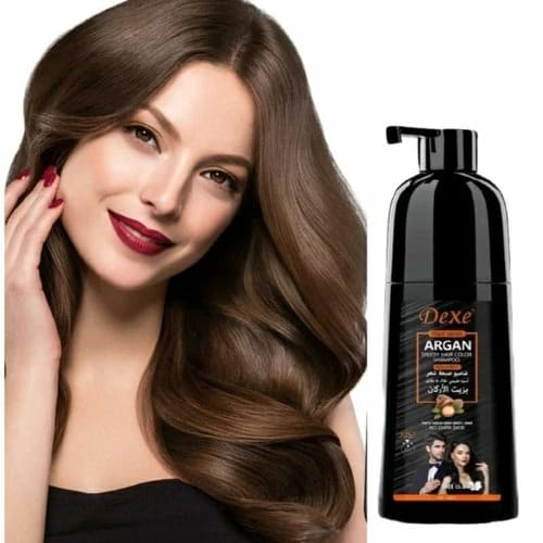 Dexe ARGAN DARK BROWN HAIR COLOR SHAMPOO 420ml | 799439318168 - Image 2